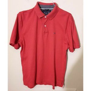Tommy Hilfiger Men's Polo Shirt L Red Color Cotton